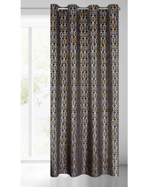 Zdjęcie: Zasłona gotowa Laura 140x250 cm czarny EUROFIRANY