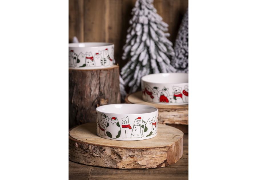 Zdjęcie: Miska dla kota 12x5 cm 330 ml dekoracja xmas cats B ALTOM DESIGN