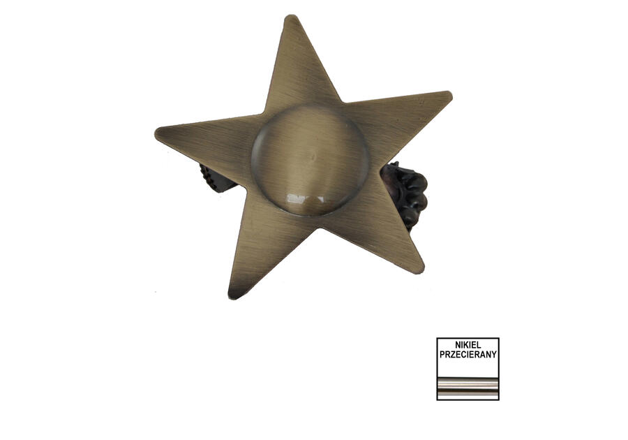 Zdjęcie: Klamra dekoracyjna gwiazda nikiel przecierany KARWEL