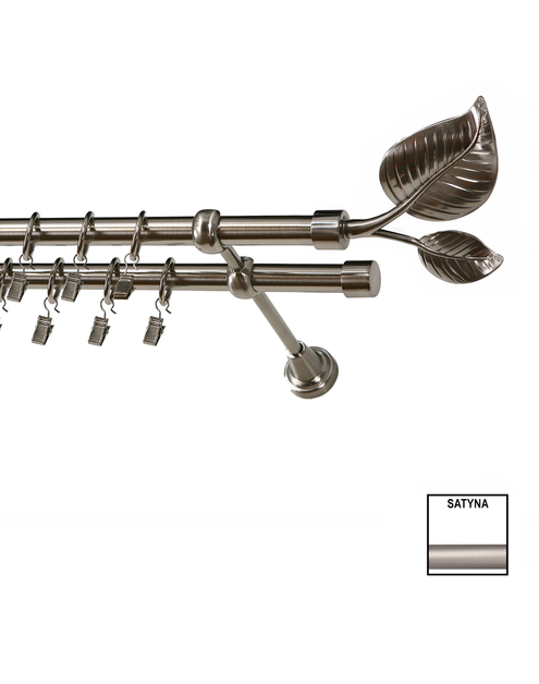 Zdjęcie: Karnisz podwójny Zeus fi 19 mm - 480 cm liść satyna KARWEL