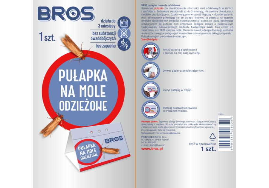 Zdjęcie: Pułapka feromonowa na mole odzieżowe BROS