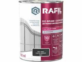 Gruntoemalia do bram i ogrodzeń czarny mat RAL9005 0,9L RAFIL