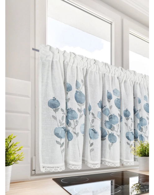 Zdjęcie: Firana gotowa Pola 150x60 cm niebieski EUROFIRANY