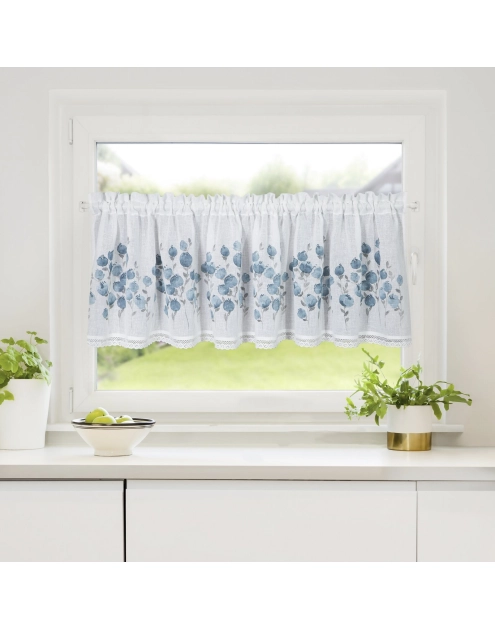 Zdjęcie: Firana gotowa Pola 150x60 cm niebieski EUROFIRANY