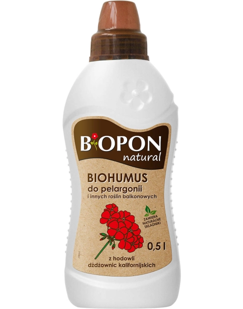 Zdjęcie: Nawóz płynny typu Biohumus do pelargonii 0,5 L BOPON NATURAL