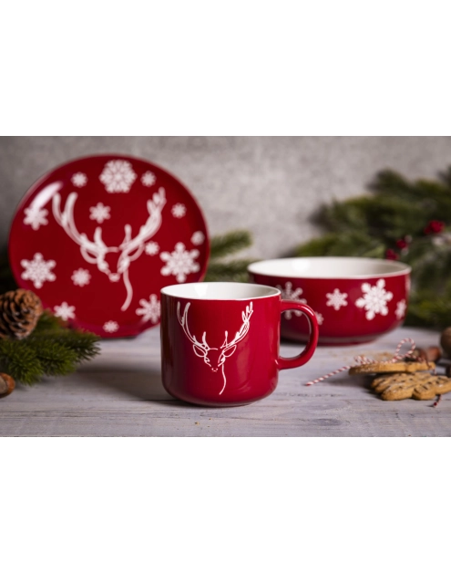 Zdjęcie: Kubek 370 ml Zimowe marzenia dekoracja jeleń ALTOM DESIGN