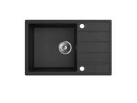 Zdjęcie: Zlewozmywak granitowy Metro grafitowy, 1 duża komora z ociekaczem, 68x44x19,5 cm syfon manualny MILÓ