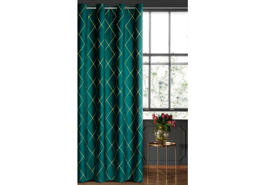 Zdjęcie: Zasłona dekoracyjna Pierre Cardin Margo 140x250 cm turkusowy EUROFIRANY