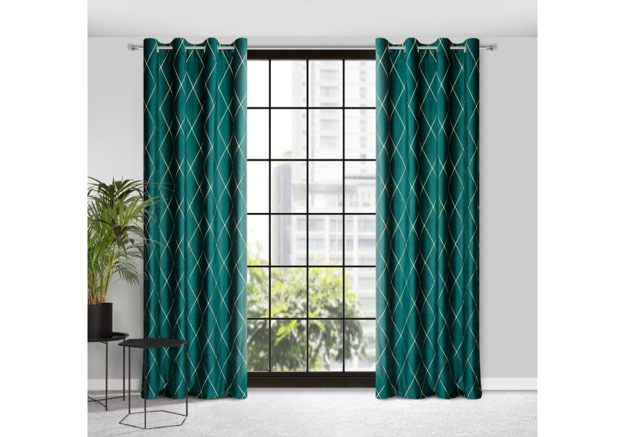 Zdjęcie: Zasłona dekoracyjna Pierre Cardin Margo 140x250 cm turkusowy EUROFIRANY