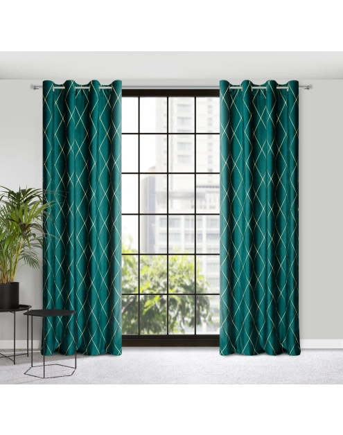 Zdjęcie: Zasłona dekoracyjna Pierre Cardin Margo 140x250 cm turkusowy EUROFIRANY