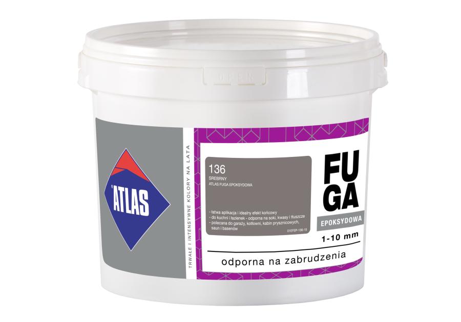 Zdjęcie: Fuga epoksydowa 1-10 mm srebrny 2 kg ATLAS