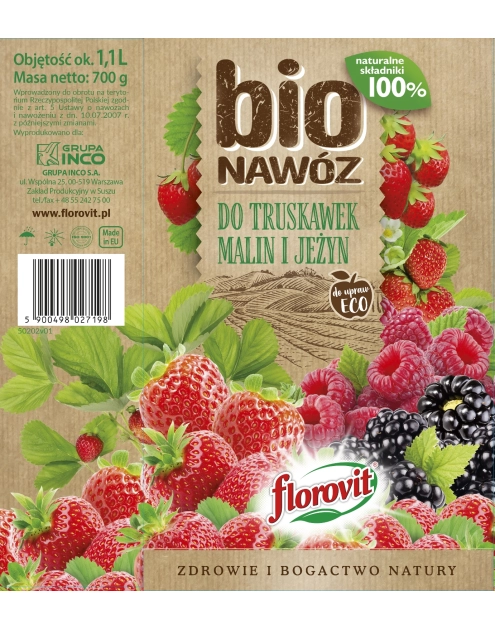 Zdjęcie: Nawóz Bio do truskawek, malin i jeżyn 700 g FLOROVIT