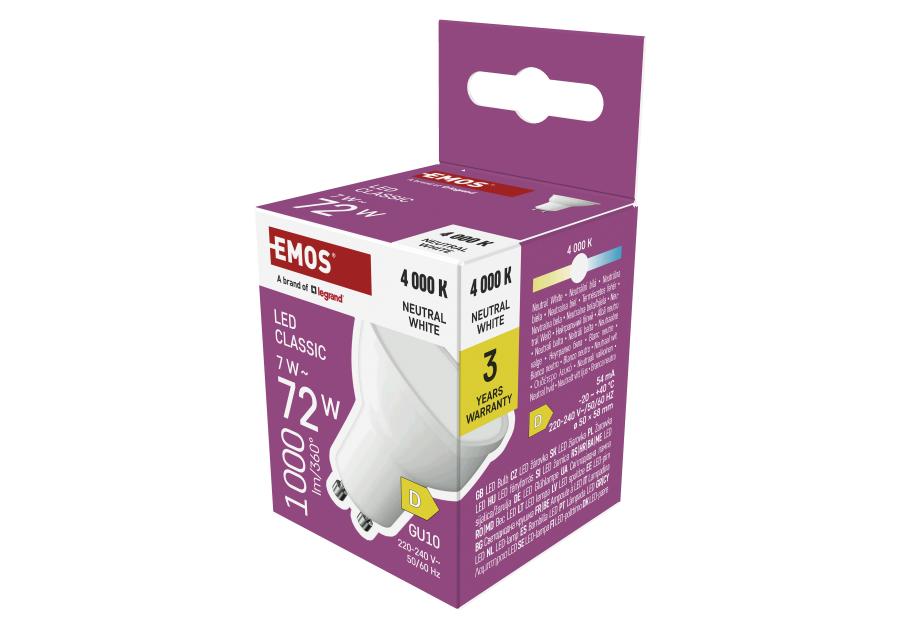Zdjęcie: Żarówka LED MR16 7 W 1000 lm GU10 światło neutralne EMOS