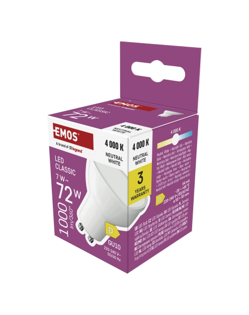 Zdjęcie: Żarówka LED MR16 7 W 1000 lm GU10 światło neutralne EMOS