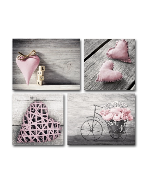 Zdjęcie: Obraz Multicanvas Shabby 64x74 cm St199 Pink STYLER