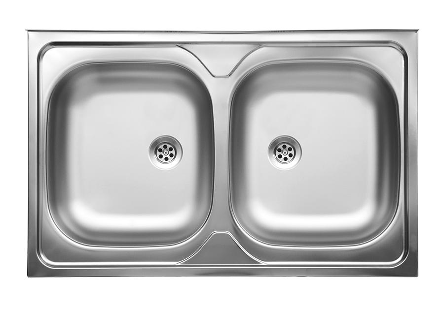 Zdjęcie: Zlew 2-komorowy nakładany satyna 50x80 cm sk5020t KUCHINOX