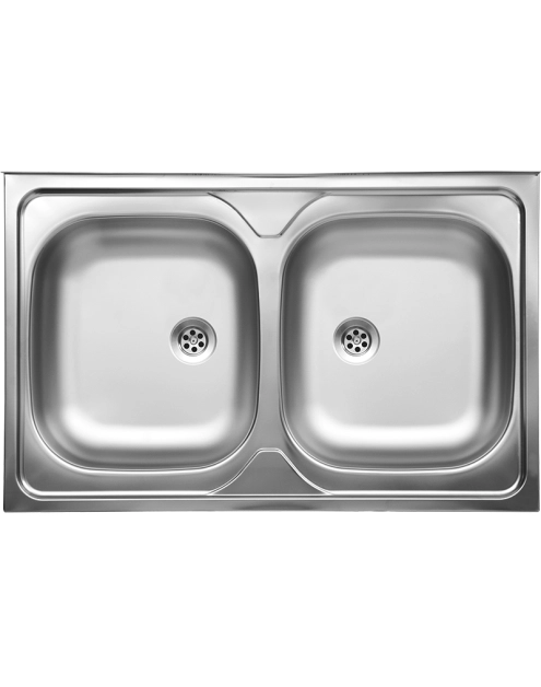 Zdjęcie: Zlew 2-komorowy nakładany satyna 50x80 cm sk5020t KUCHINOX