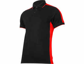 Koszulka Polo 190g/m2, czarno-czerwona, XL, CE, LAHTI PRO