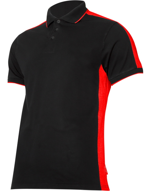 Zdjęcie: Koszulka Polo 190g/m2, czarno-czerwona, XL, CE, LAHTI PRO