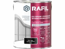 Gruntoemalia do bram i ogrodzeń czarny mat RAL9005 3L RAFIL