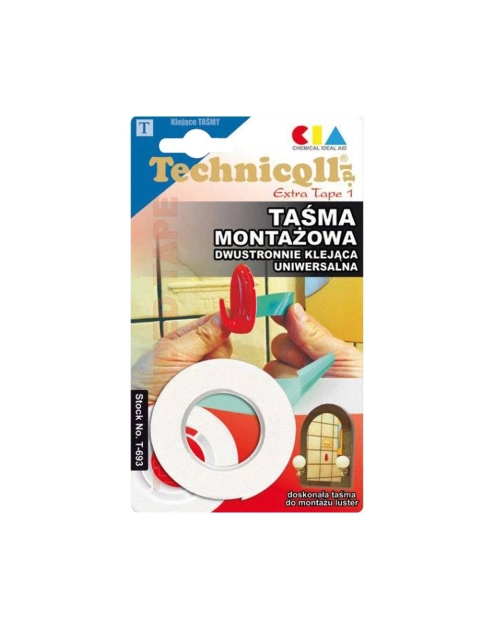 Zdjęcie: Taśma montażowa Dwustronna 1,5 m 19 mm T693 METRO