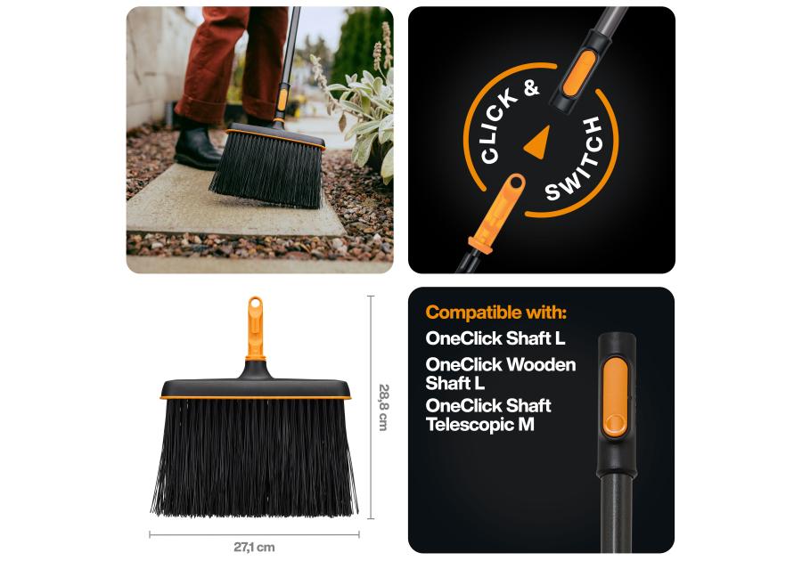 Zdjęcie: Szczotka uniwersalna wąska, głowica One Click FISKARS