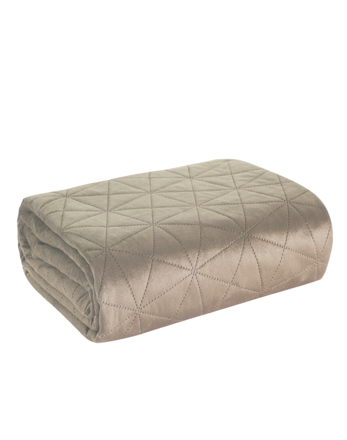 Zdjęcie: Narzuta welwetowa Luiz 200x220 cm beż EUROFIRANY