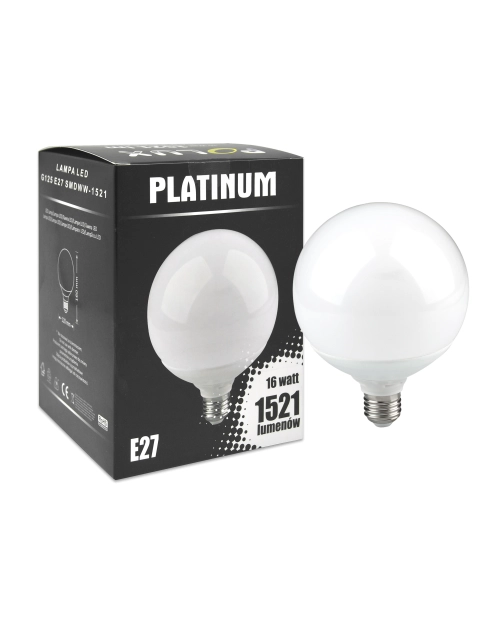 Zdjęcie: Żarówka LED G125 E27 16 W 1521 lm pc+aluminium POLUX