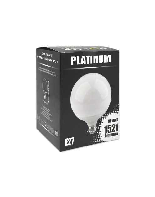 Zdjęcie: Żarówka LED G125 E27 16 W 1521 lm pc+aluminium POLUX