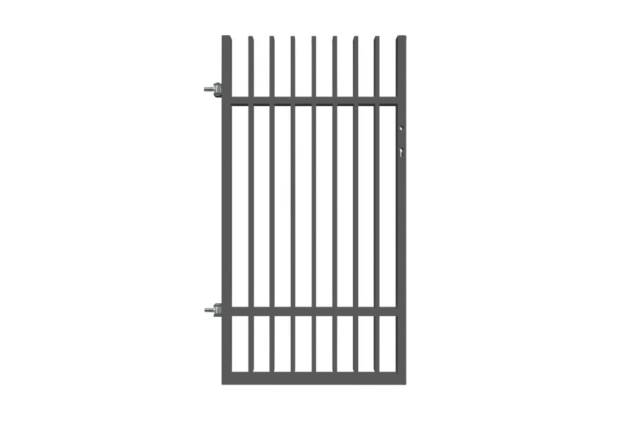 Zdjęcie: Furtka Anika 0,90 m, 1,80 m, stal ocynk+RAL7016 struktura, lewa z elektrozaczepem POLBRAM