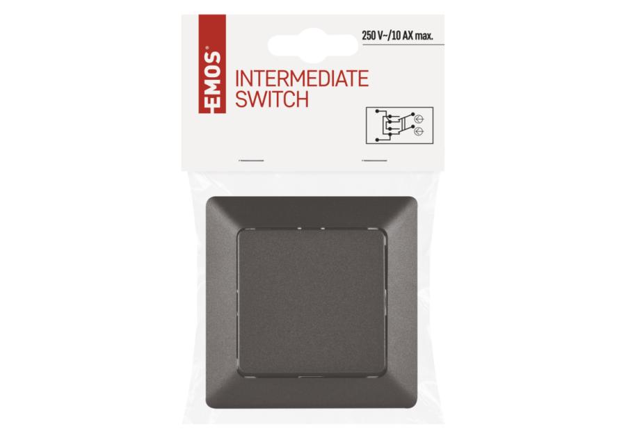 Zdjęcie: Wyłącznik krzyżowy 1P IP20 antracyt EMOS