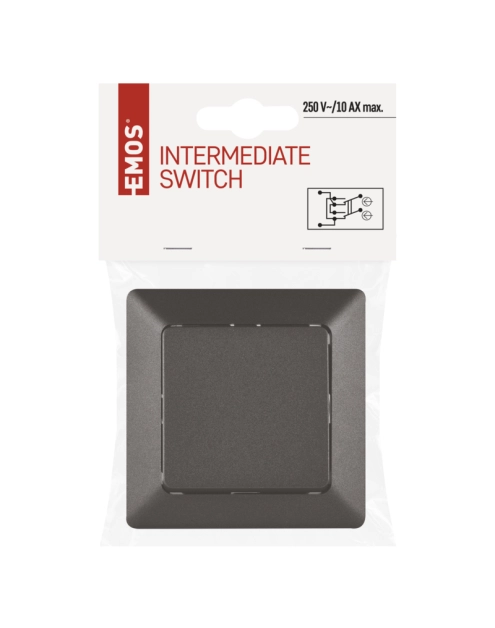 Zdjęcie: Wyłącznik krzyżowy 1P IP20 antracyt EMOS