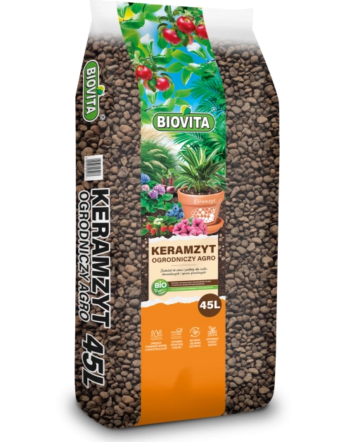 Zdjęcie: Keramzyt ogrodniczy Agro 8 - 16mm opakowanie 45 L BIOVITA