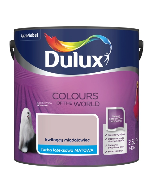 Zdjęcie: Farba do wnętrz Kolory Świata 2,5 L kwitnący migdałowiec DULUX