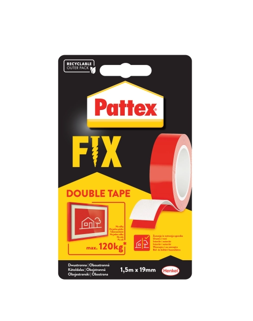 Zdjęcie: Taśma dwustronna, 1,5 m x 19 mm PATTEX FIX