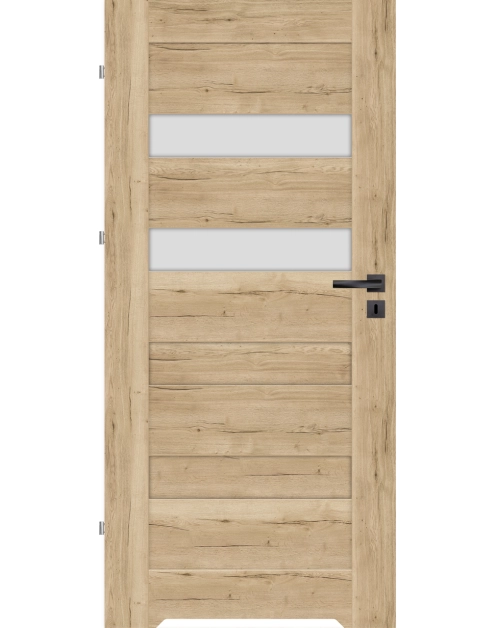 Zdjęcie: Drzwi wewnętrzne Efez 60L dąb halifax, mleczna szyba, podcięcie NAWADOOR