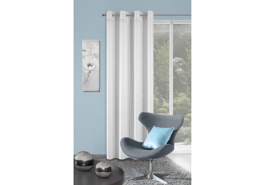 Zdjęcie: Zasłona Carina 140x250 cm biała na przelotkach EUROFIRANY