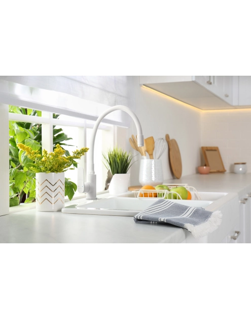 Zdjęcie: Bateria zlewozmywakowa Joga plus biała INVENA