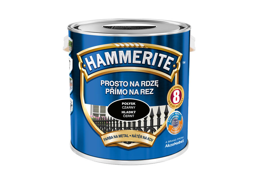 Zdjęcie: Farba do metalu 2,5 L czarny połysk HAMMERITE