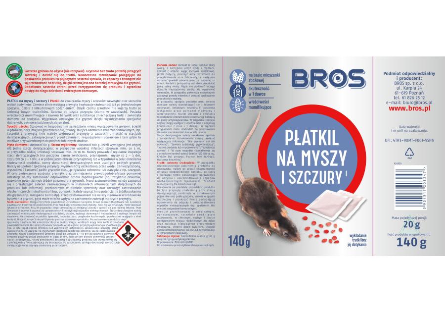 Zdjęcie: Płatki na myszy i szczury 140 g BROS