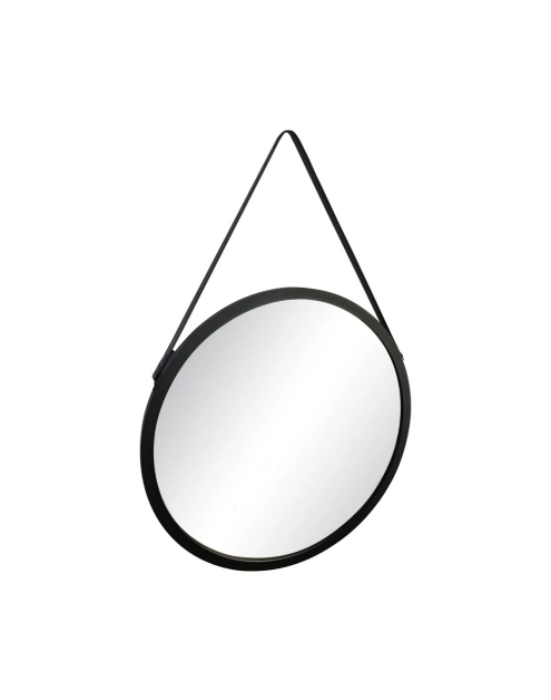 Zdjęcie: Lustro okrągłe 53 cm Loft czarne na pasku METRO