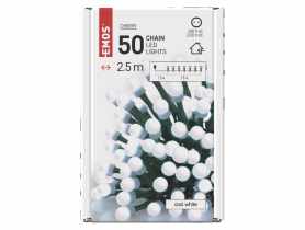 Lampki choinkowe 50 LED kulki 2,5 m IP20 CW EMOS