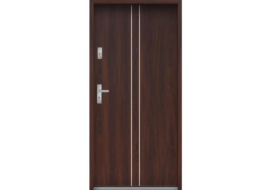Zdjęcie: Drzwi wejściowe do mieszkań Bastion A-38 Orzech japoński 80 cm prawe ODR KR CENTER