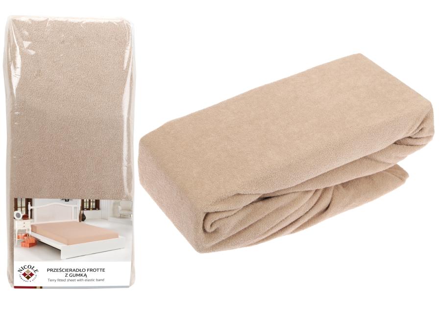 Zdjęcie: Prześcieradło frotte z gumką 90x200x30 cm beige RAVI