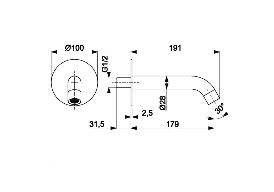 Zdjęcie: Wylot wannowy podtynkowy Moza black KFA