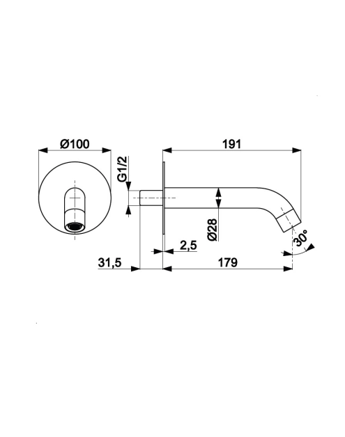 Zdjęcie: Wylot wannowy podtynkowy Moza black KFA