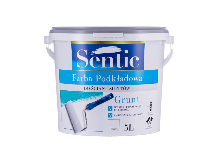 Zdjęcie: Farba akrylowa wewnętrzna podkładowa 5 L biała SENTIC