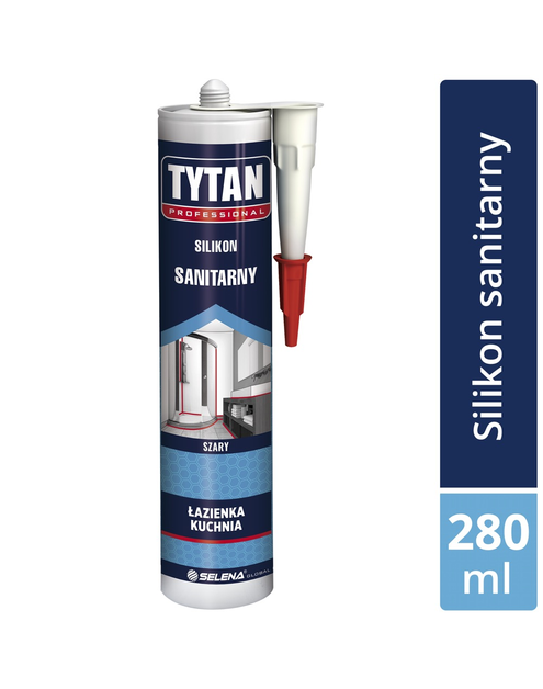 Zdjęcie: Silikon sanitarny szary 280 ml TYTAN PROFESSIONAL