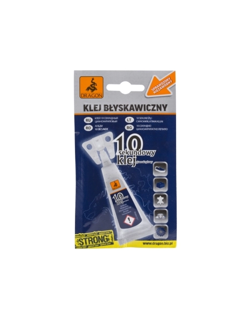 Zdjęcie: Klej szybkoschnący 10-sekundowy cyjanoakrylowy 2 g DRAGON