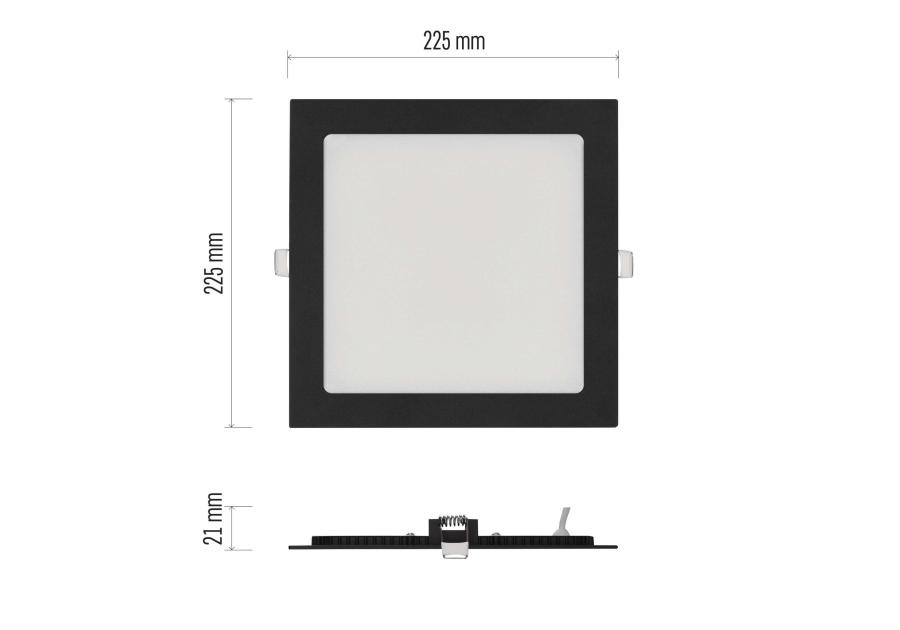 Zdjęcie: Panel LED wpuszczany Nexxo, kwadrat, czarny, 18W, CCT EMOS